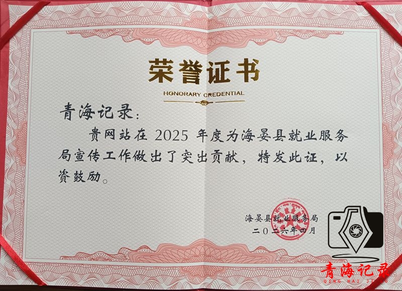 青海记录获海晏县就业服务局宣传荣誉 共筑民生就业宣传新篇